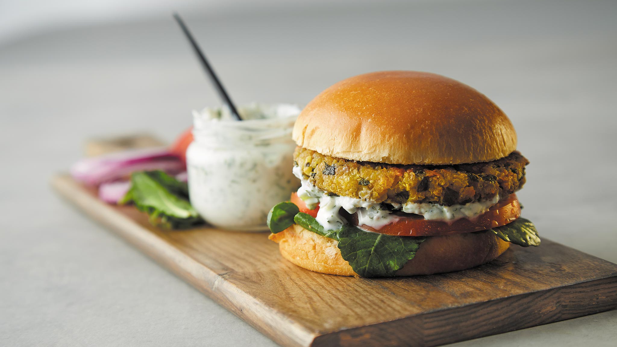 Mediterranean Quinoa Kale Cakes with Tzatziki Sauce Recipe Fresco
