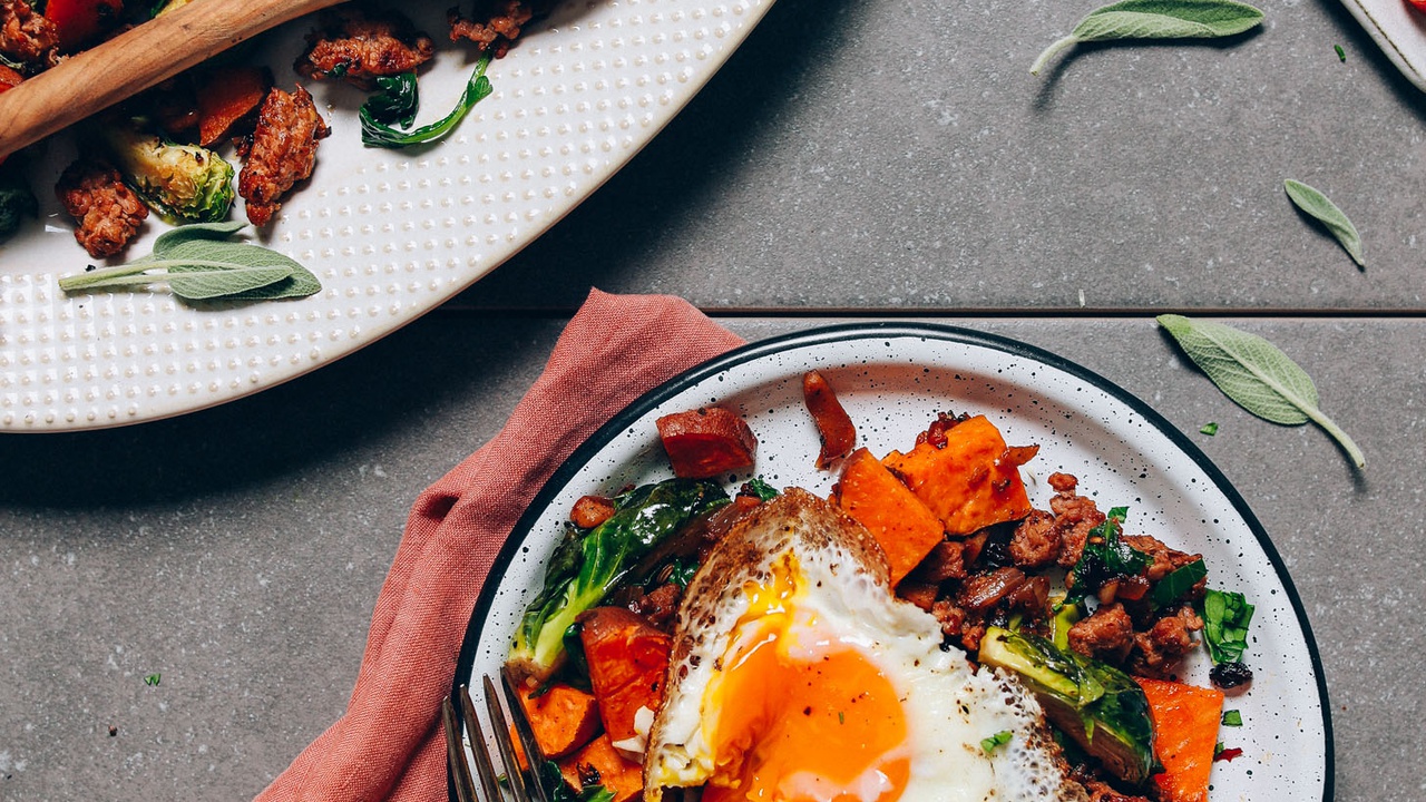 Breakfast Hash with Brussels Sprouts and Sweet Potatoes-image