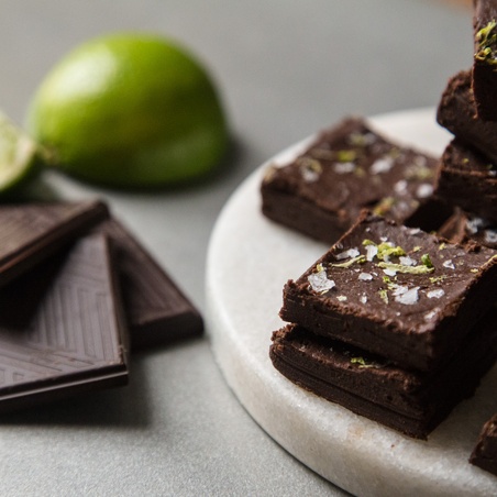 Dark Chocolate Fudge With Lime And Sea Salt-image