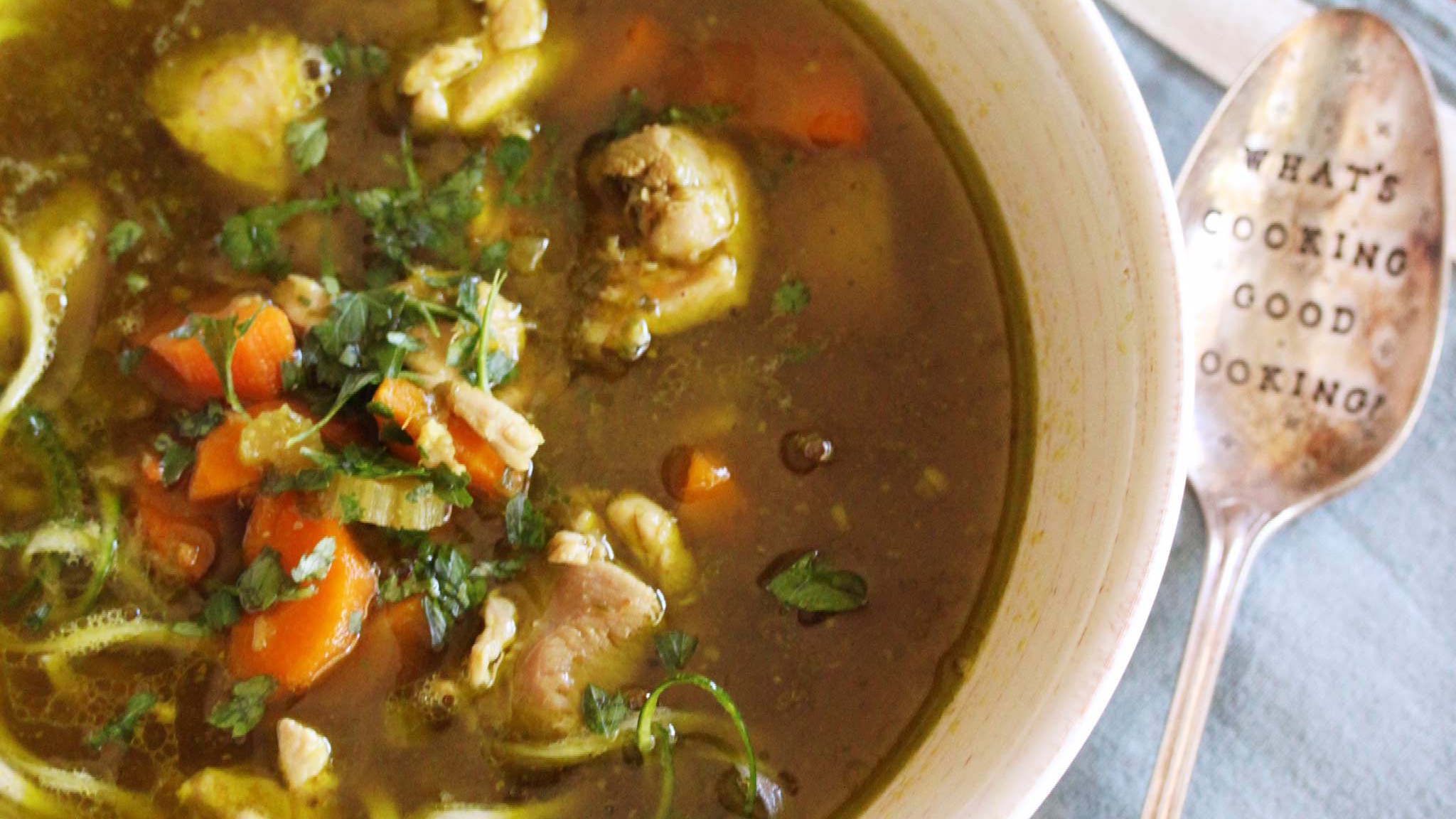 Thermomix Chicken Zoodle Soup Drop