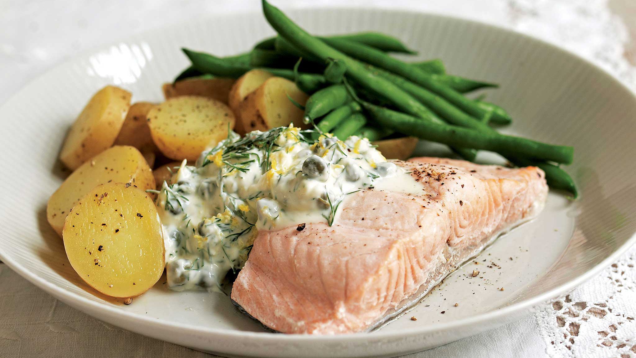 Steamed Lemon Dill Salmon and Potatoes Recipe Fresco