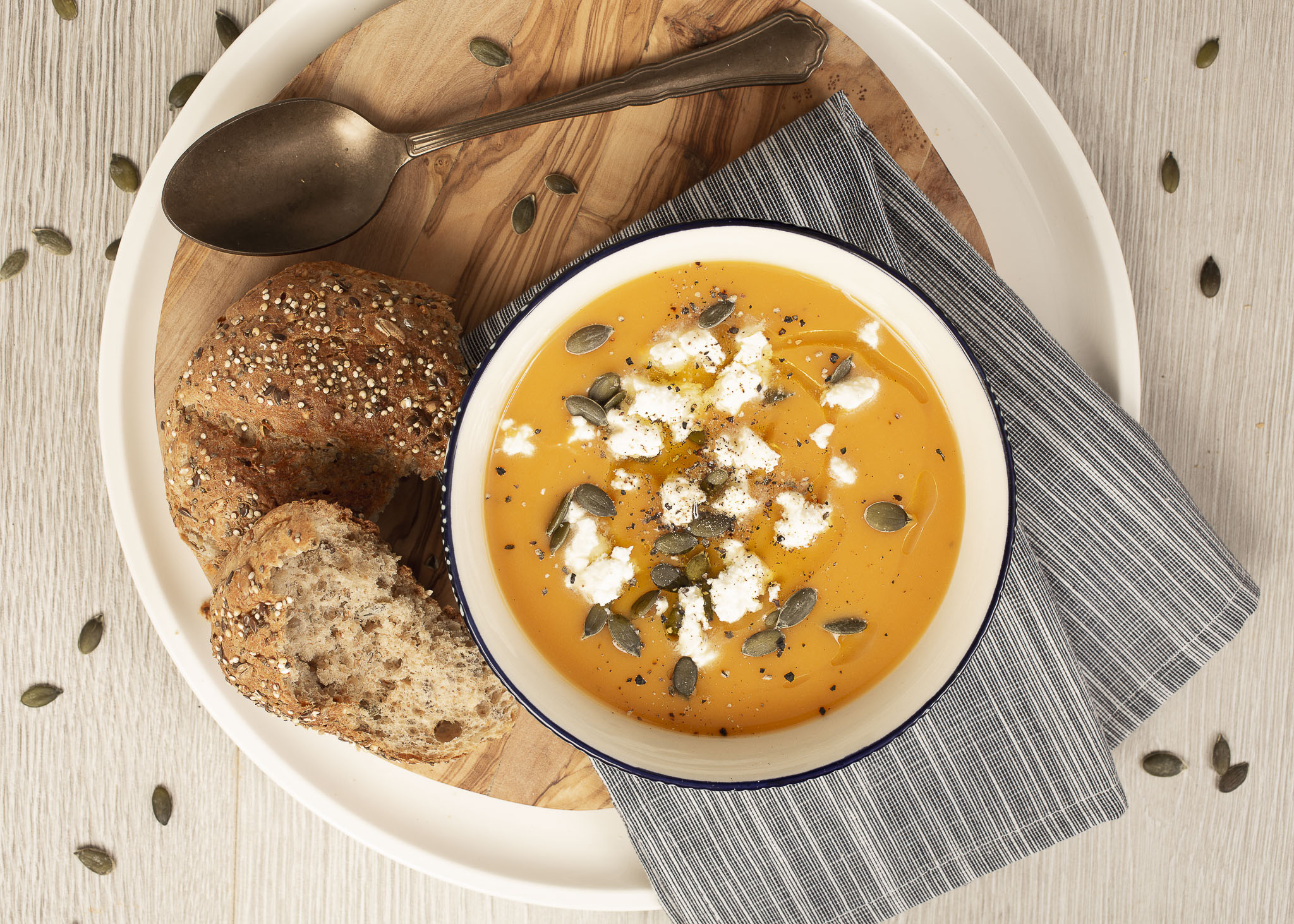 Yeto's Superb Pumpkin and Goat Cheese Soup