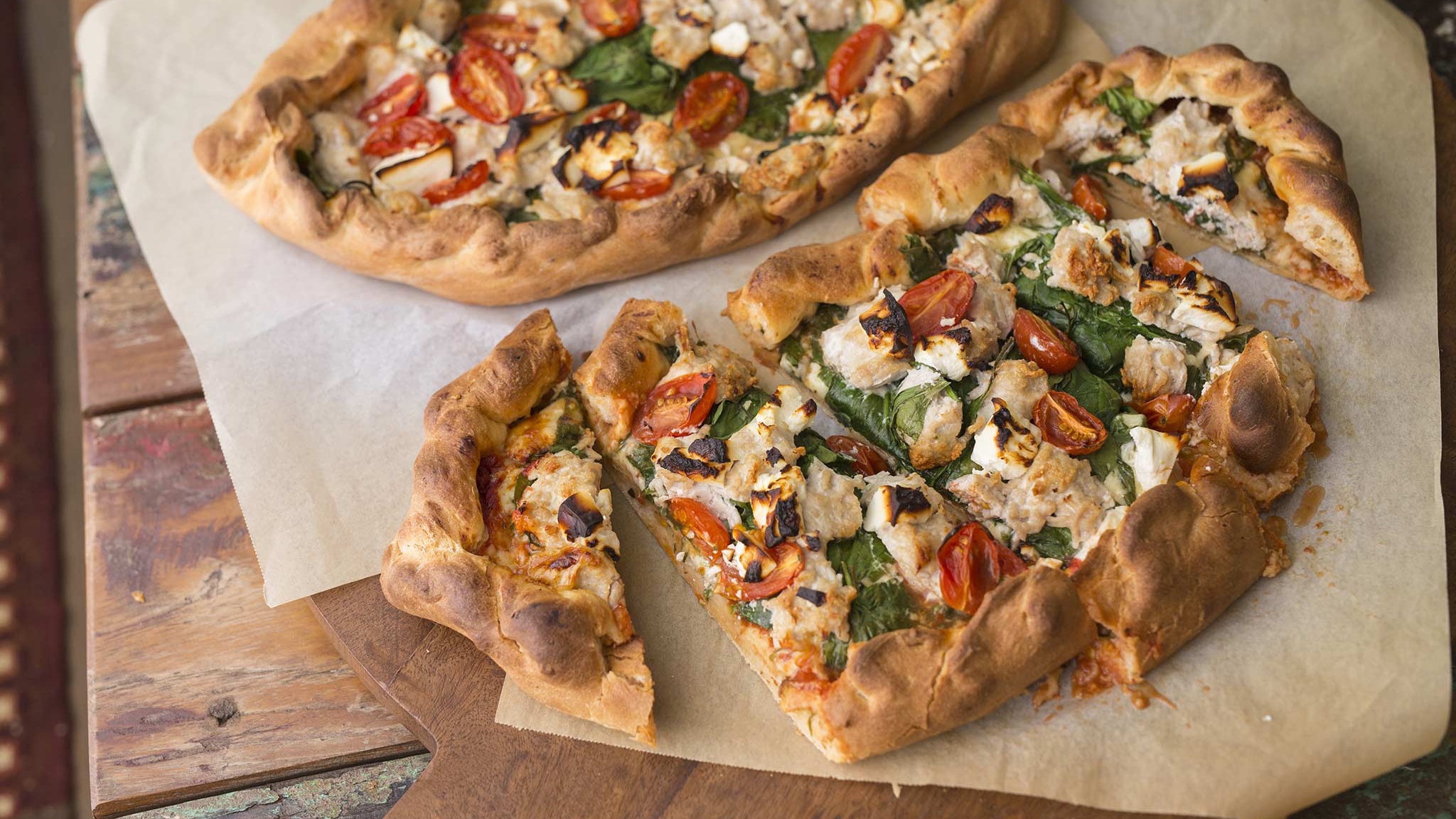 Chicken Spinach Pide with Feta Recipe Fresco