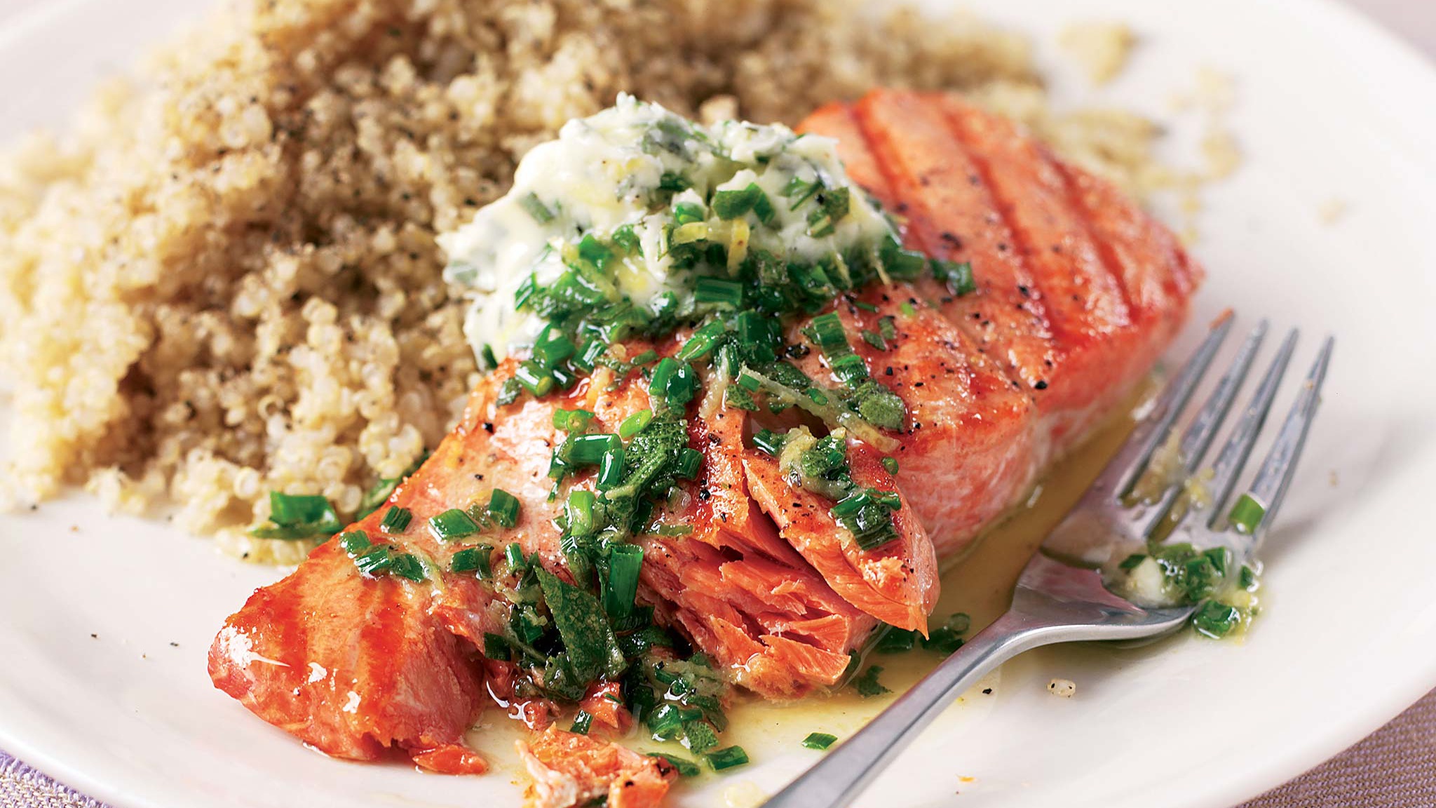 Salmon Fillets with Sage & Quinoa Recipe Fresco