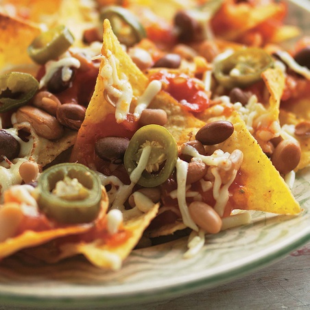Loaded Veggie Nachos with Beans & Cheese-image