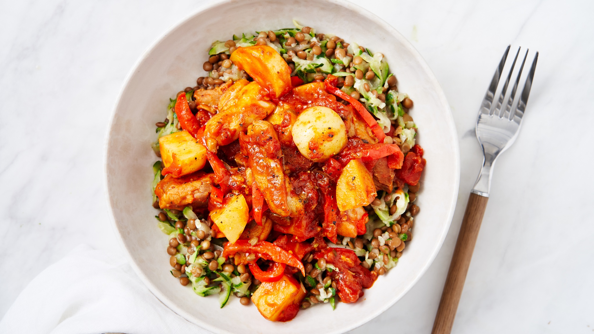 CookEasy+ Italian Chicken with Capers, Peppers and Lentils Recipe Fresco